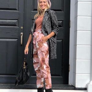 Pink Leopard paper bag pants